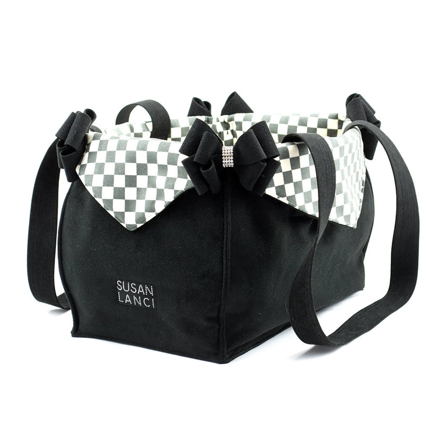 Susan Lanci Designs Black Double Nouveau Bow Luxury Carrier