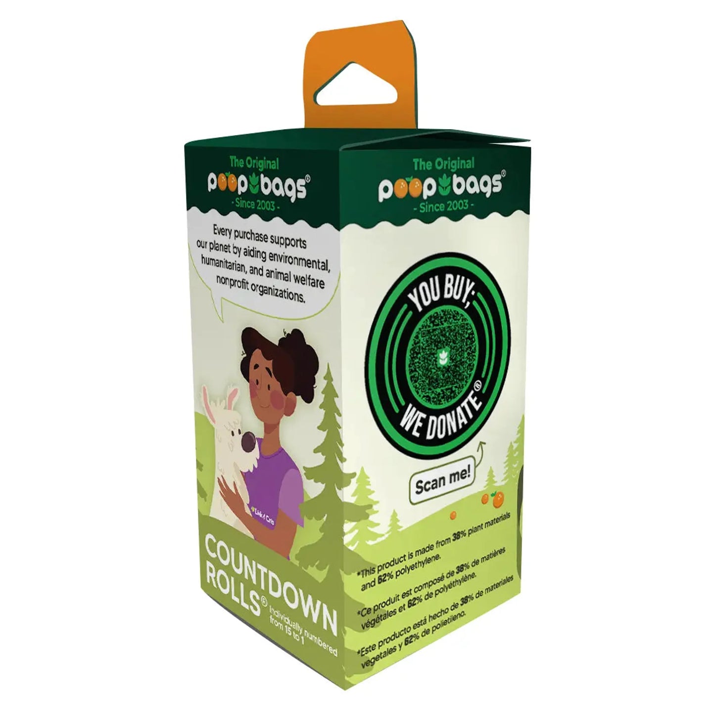 The Original Poop Bags Orange Scented USDA Biobased Rolls